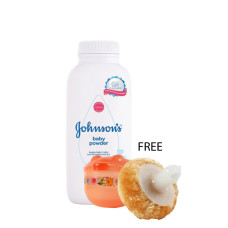 Johnson's Baby Powder 200 gm with FREE Duck Puff Junior (WS037)